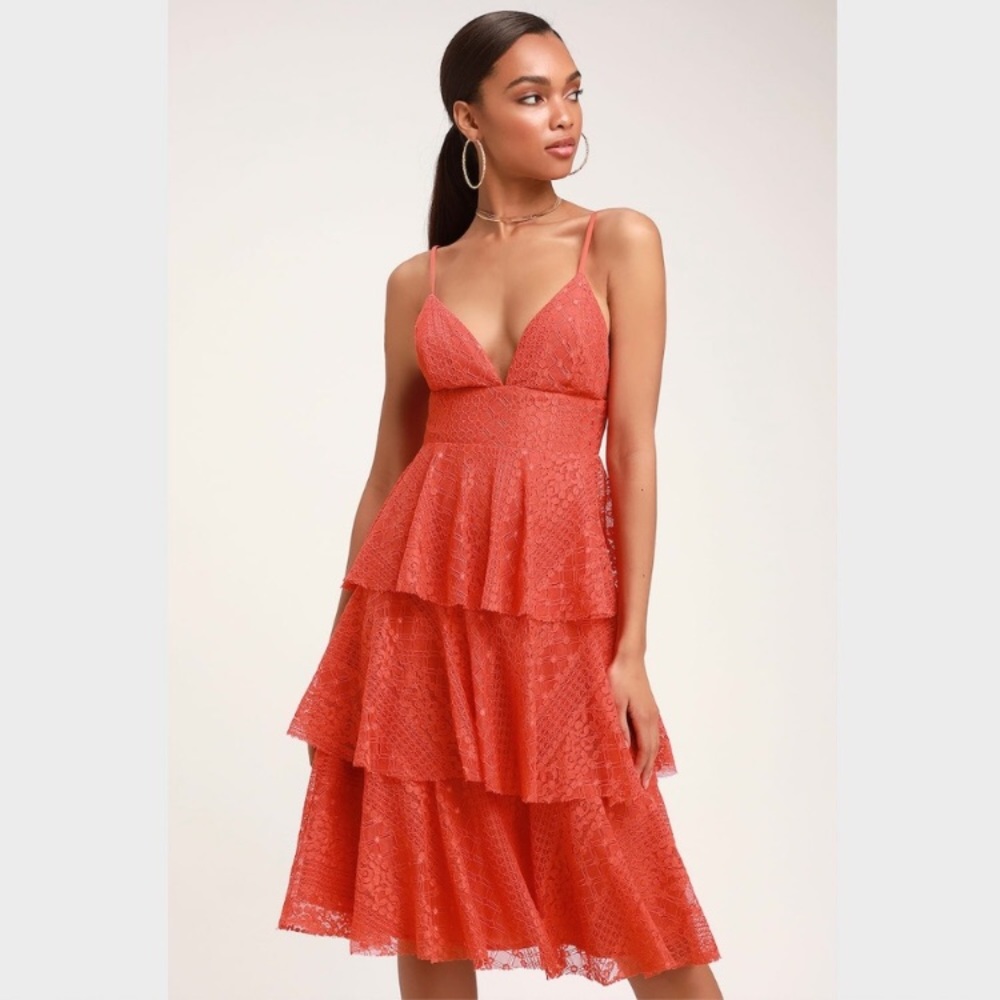 Lulu’s Endless Romance Lace Ruffled Dress